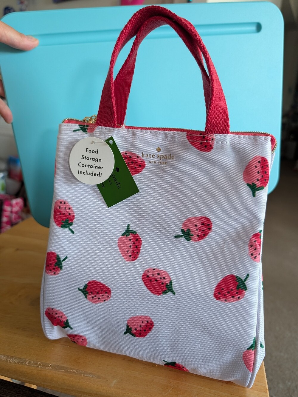Kate Spade Strawberry Print Lunch Tote With Storage Container